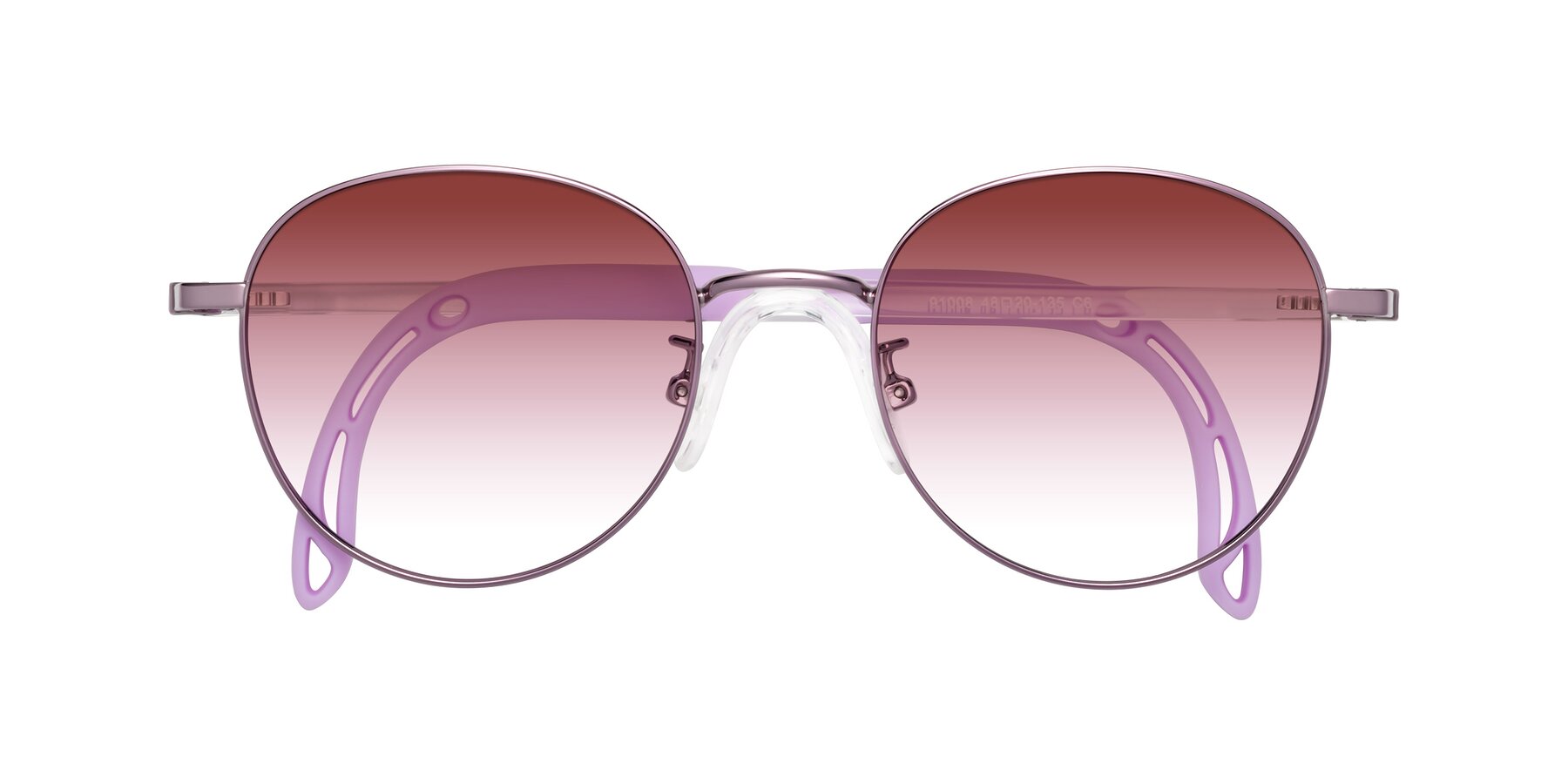 Folded Front of Ann in Magician Purple with Garnet Gradient Lenses