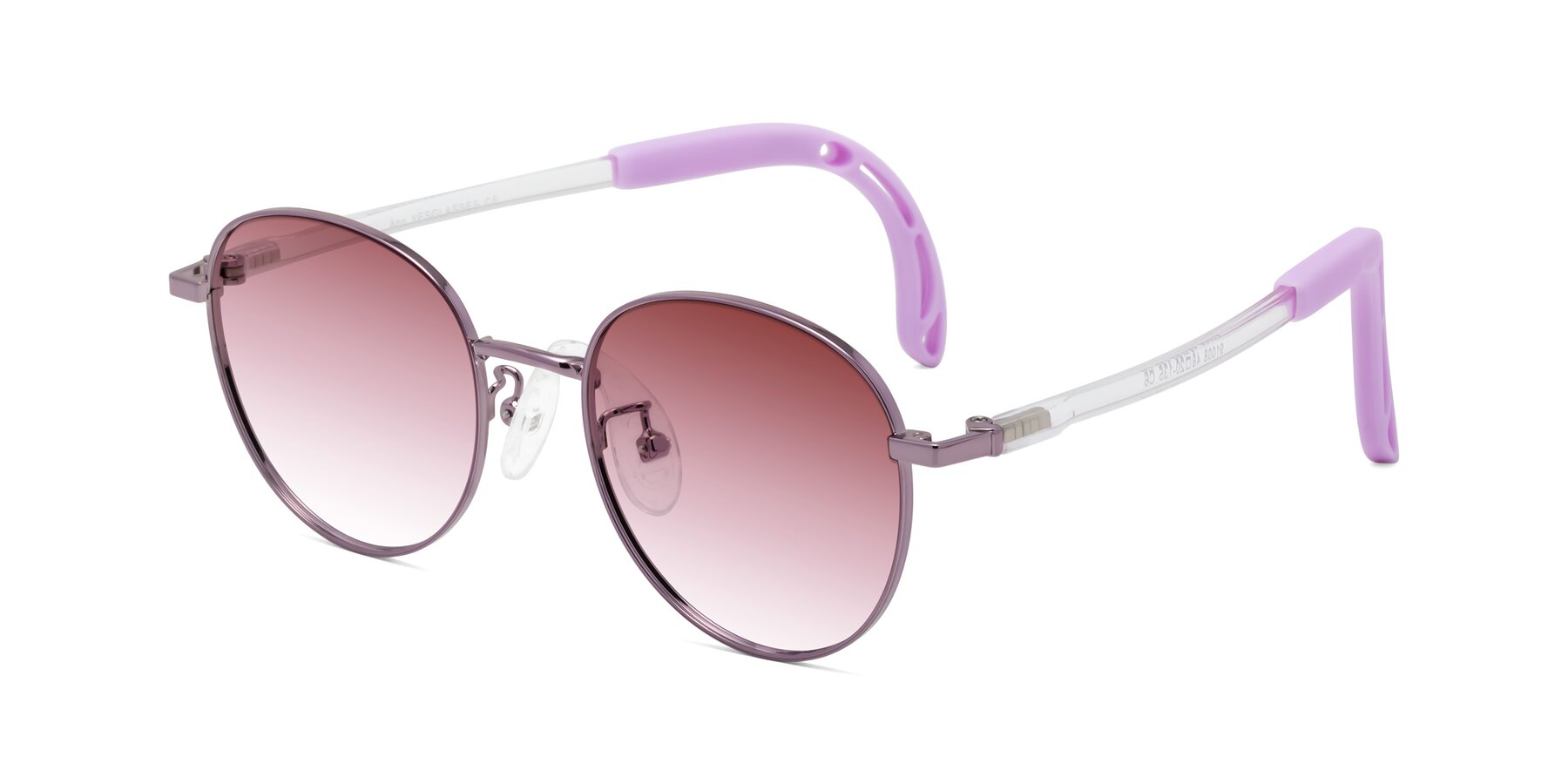 Angle of Ann in Magician Purple with Garnet Gradient Lenses