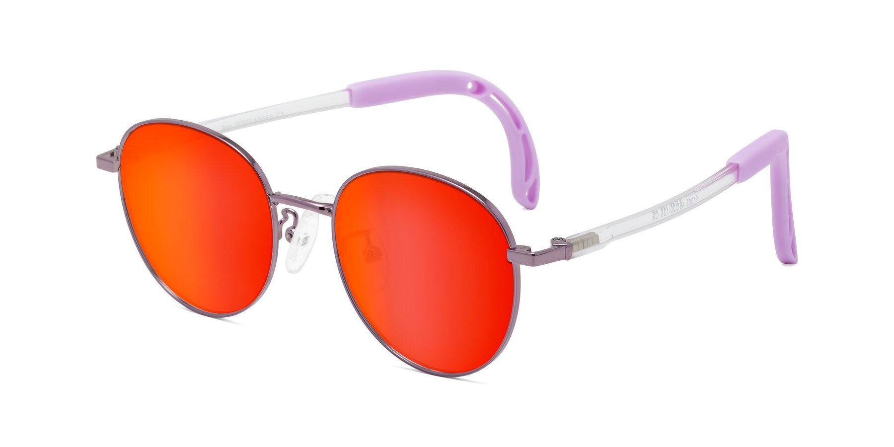 Angle of Ann in Magician Purple with Red Gold Mirrored Lenses