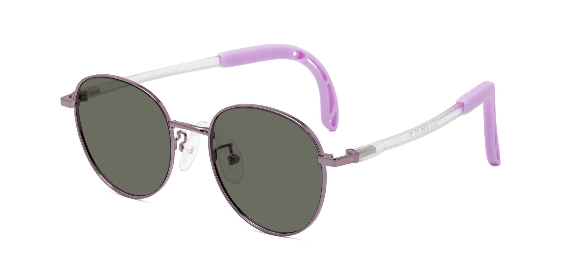 Angle of Ann in Magician Purple with Gray Polarized Lenses