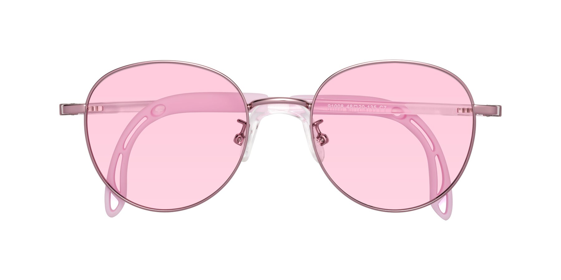 Folded Front of Ann in Artist Pink with Light Pink Tinted Lenses