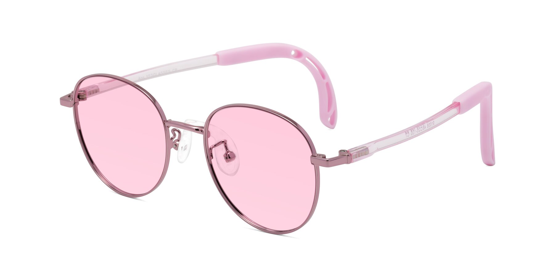 Angle of Ann in Artist Pink with Light Pink Tinted Lenses