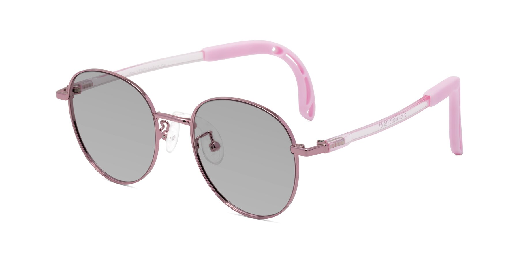 Angle of Ann in Artist Pink with Light Gray Tinted Lenses