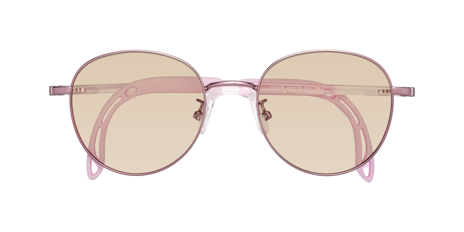 Folded Front of Ann in Artist Pink with Light Brown Tinted Lenses