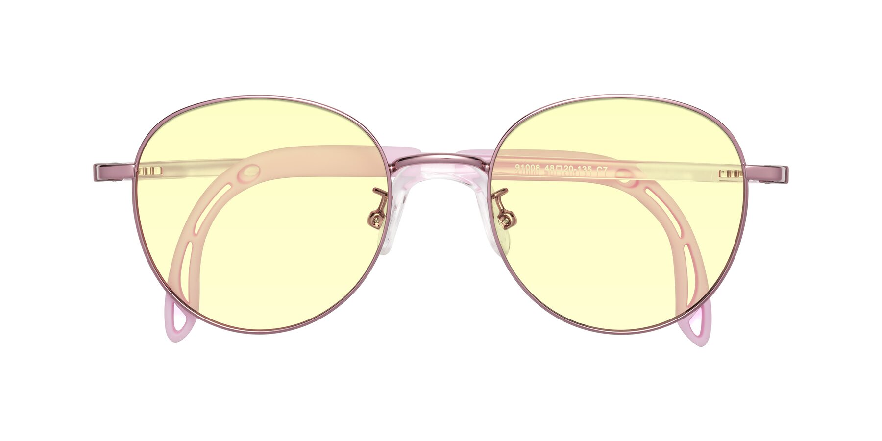 Folded Front of Ann in Artist Pink with Light Yellow Tinted Lenses