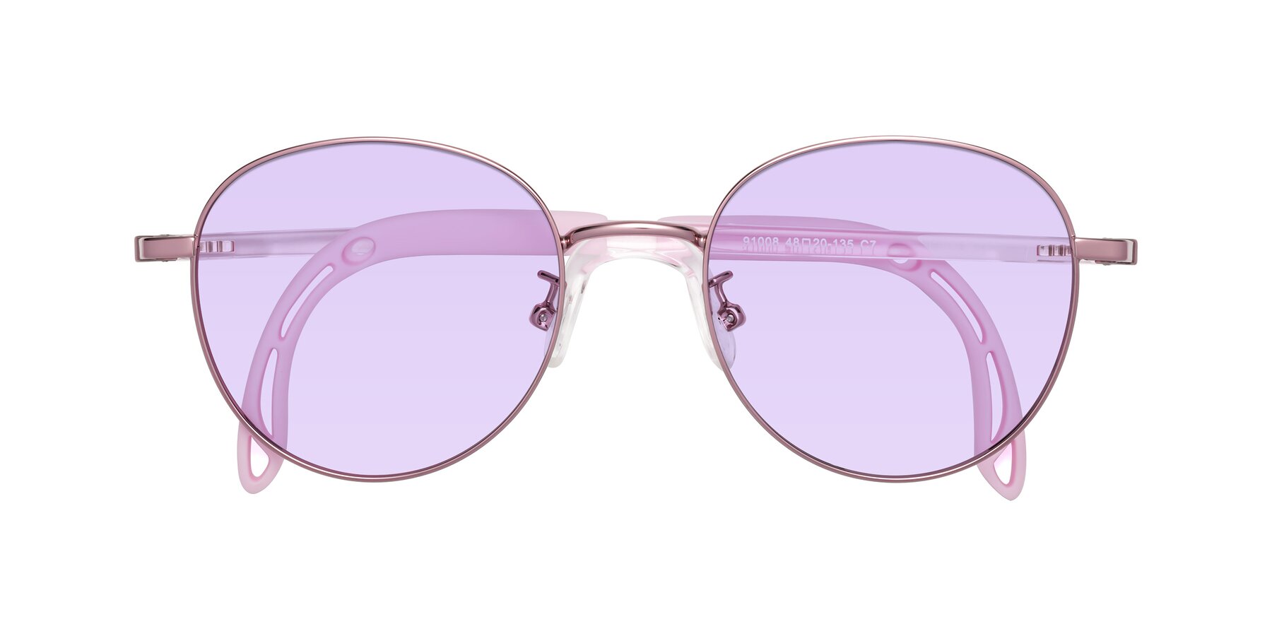 Folded Front of Ann in Artist Pink with Light Purple Tinted Lenses