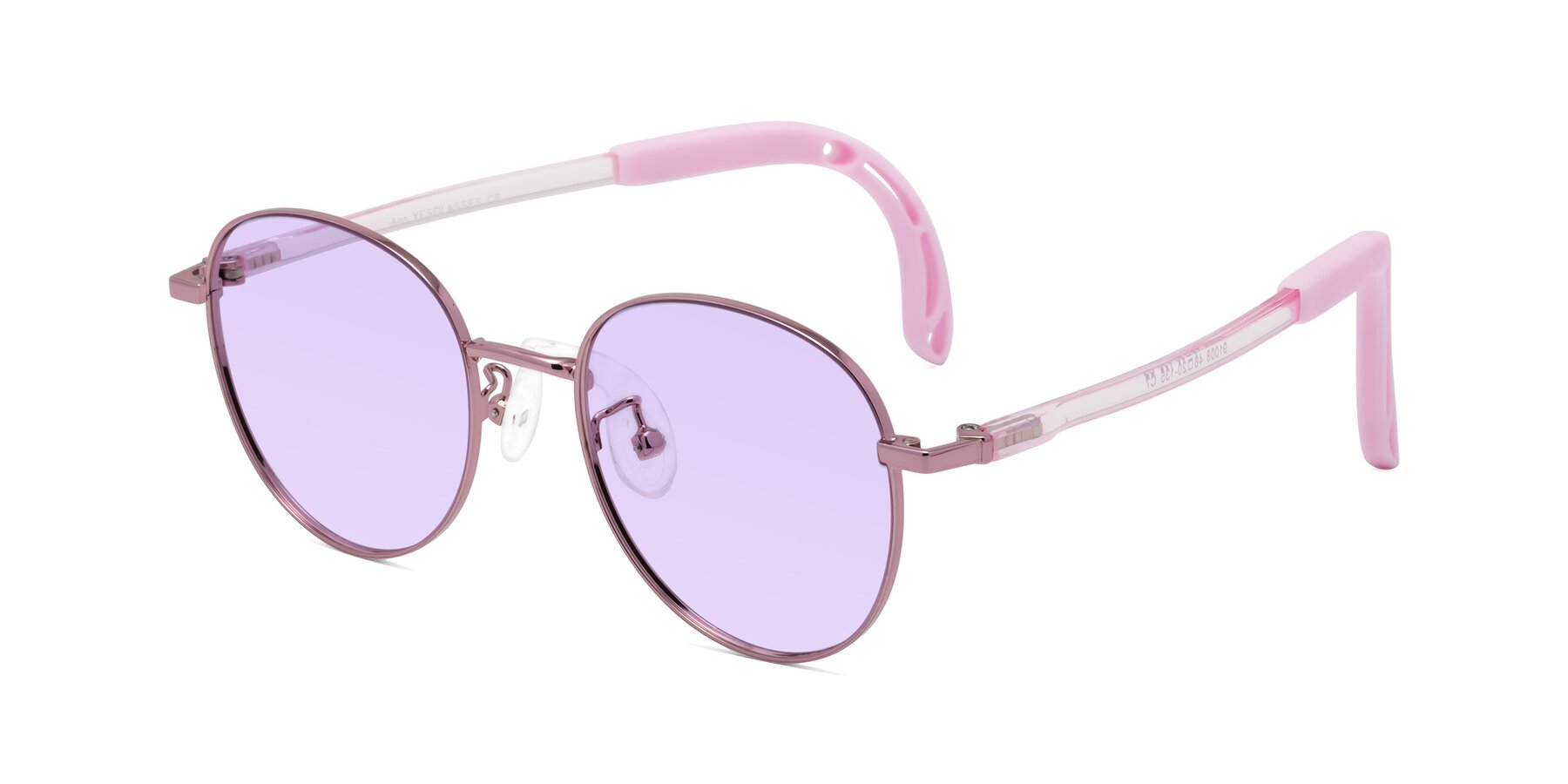 Angle of Ann in Artist Pink with Light Purple Tinted Lenses