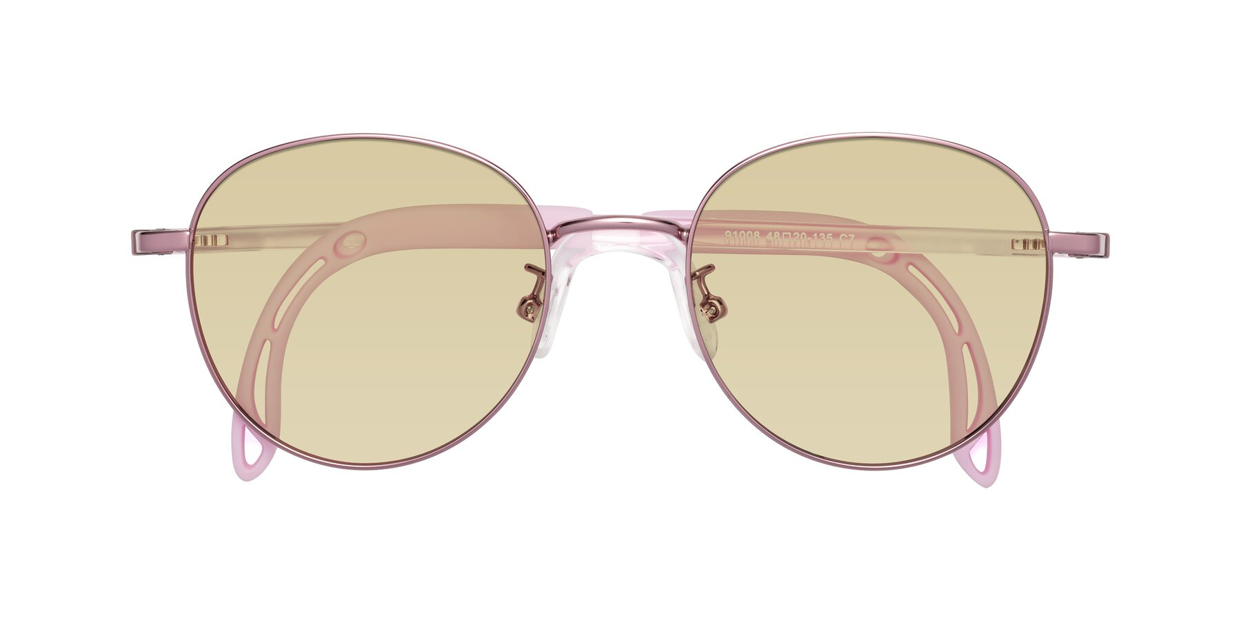 Folded Front of Ann in Artist Pink with Light Champagne Tinted Lenses