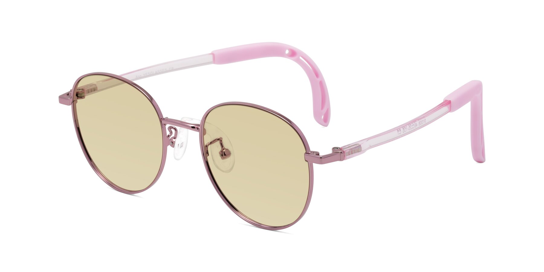 Angle of Ann in Artist Pink with Light Champagne Tinted Lenses