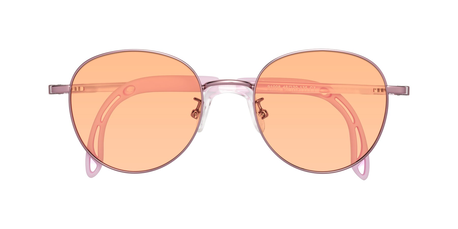 Folded Front of Ann in Artist Pink with Light Orange Tinted Lenses