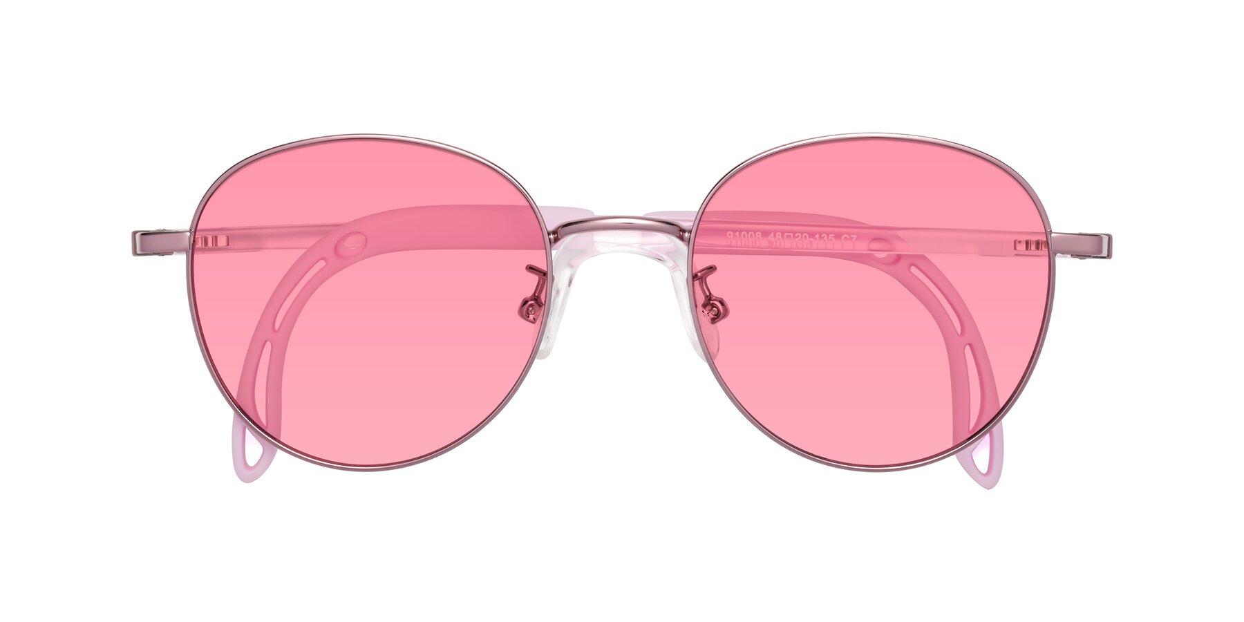 Folded Front of Ann in Artist Pink with Pink Tinted Lenses