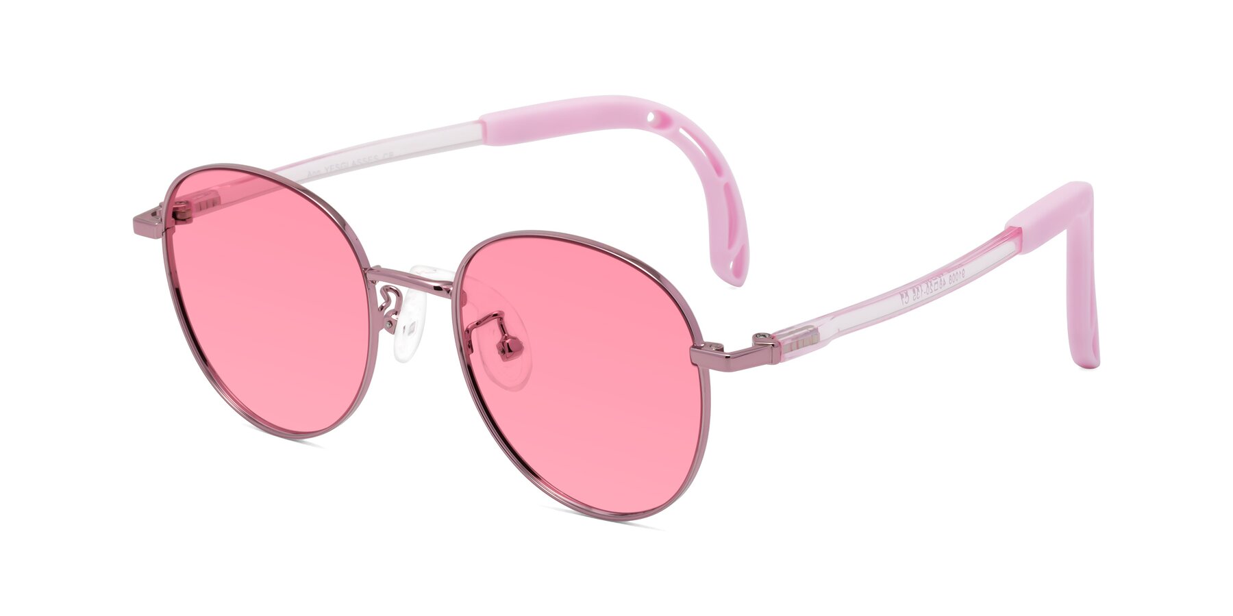 Angle of Ann in Artist Pink with Pink Tinted Lenses