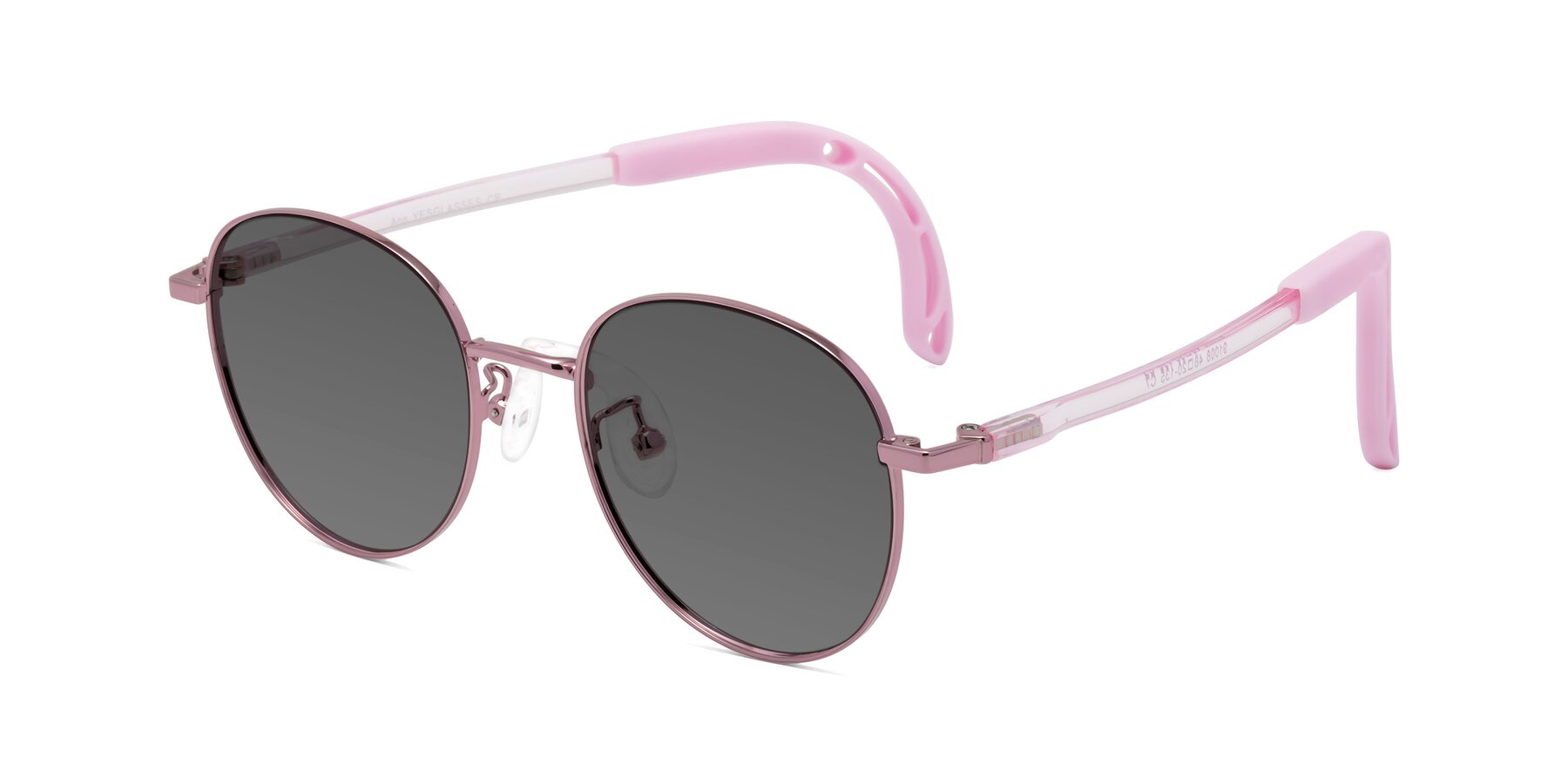 Angle of Ann in Artist Pink with Medium Gray Tinted Lenses