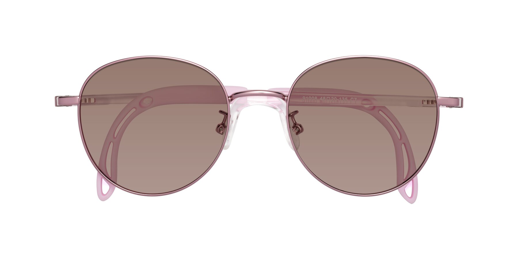 Folded Front of Ann in Artist Pink with Medium Brown Tinted Lenses