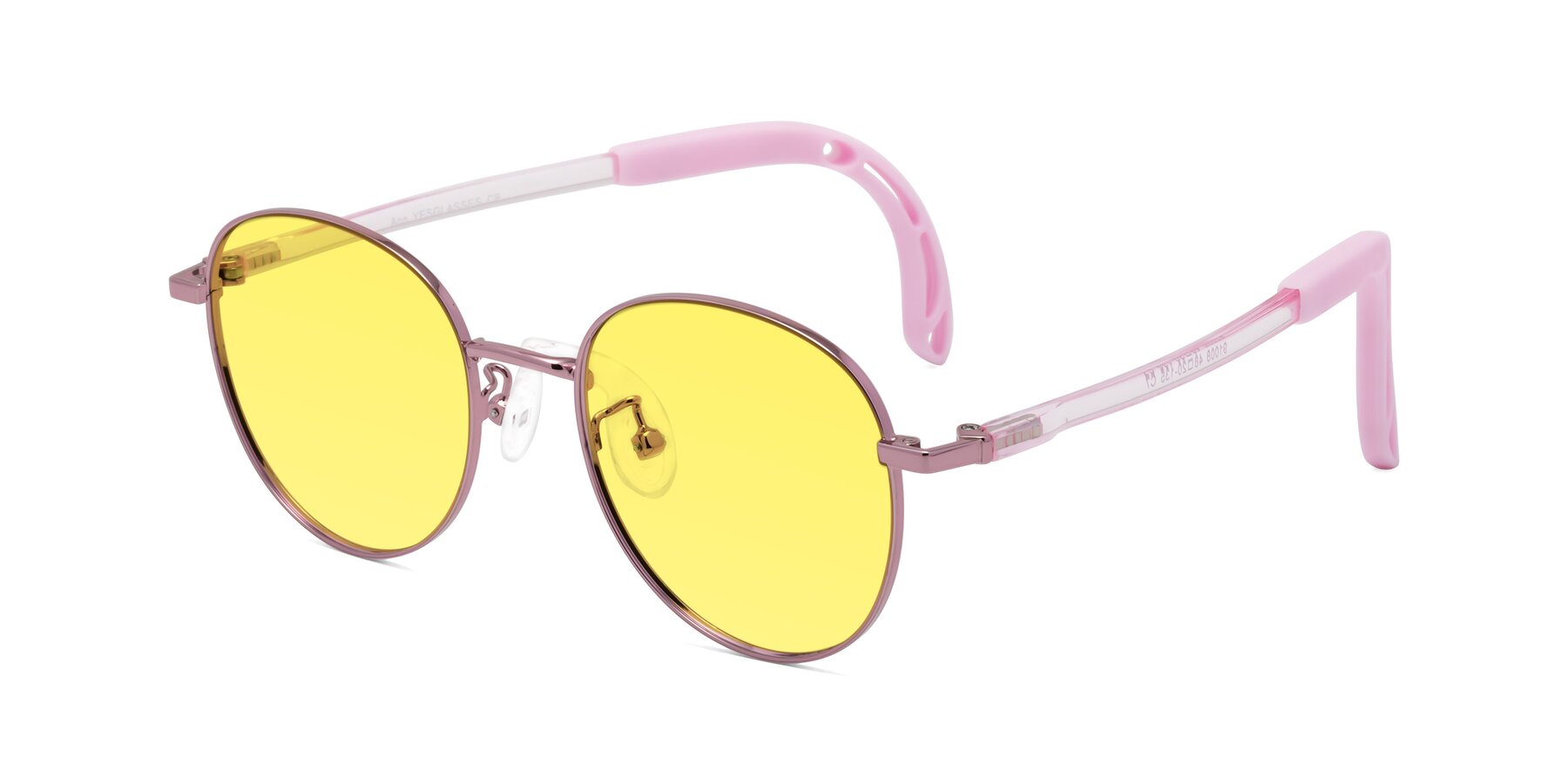 Angle of Ann in Artist Pink with Medium Yellow Tinted Lenses