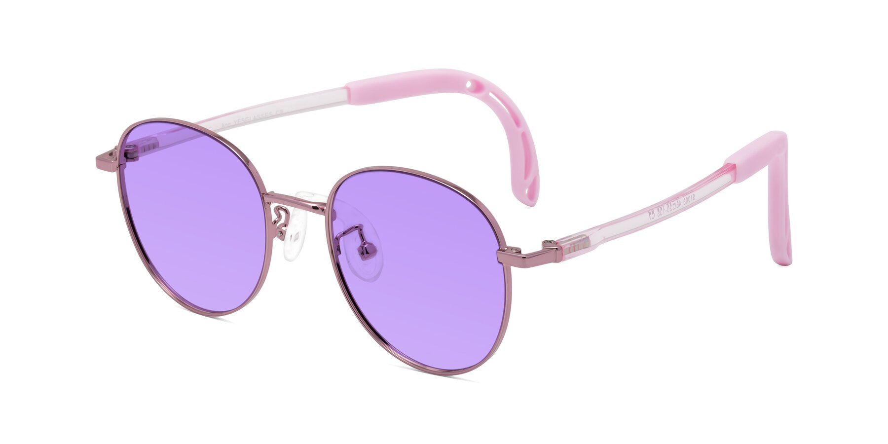 Angle of Ann in Artist Pink with Medium Purple Tinted Lenses