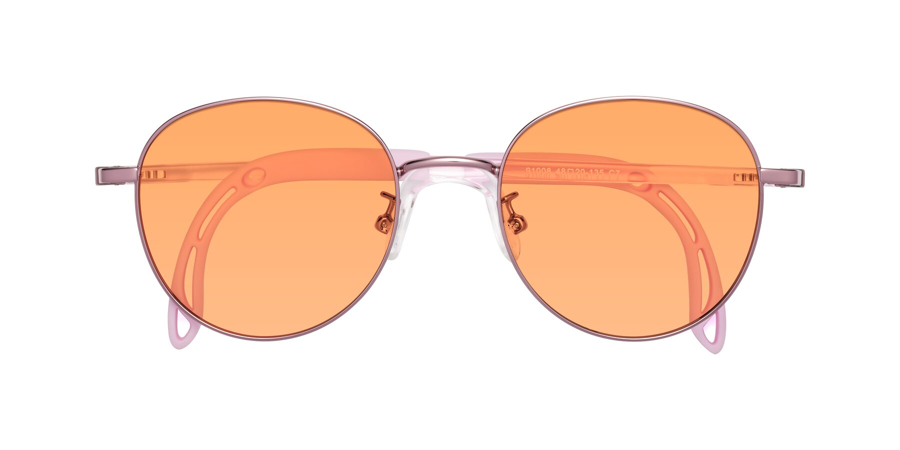 Folded Front of Ann in Artist Pink with Medium Orange Tinted Lenses