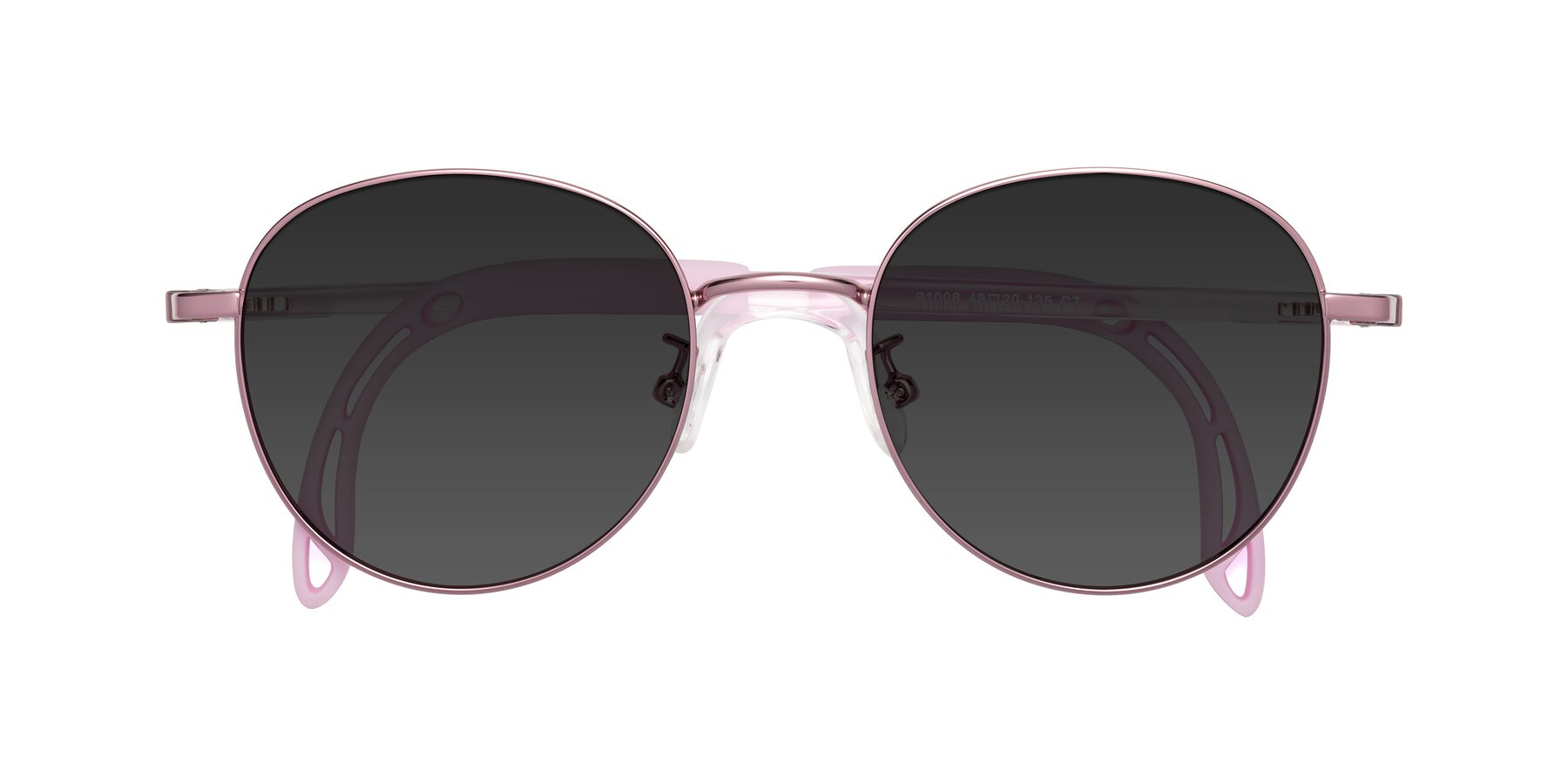 Folded Front of Ann in Artist Pink with Gray Tinted Lenses