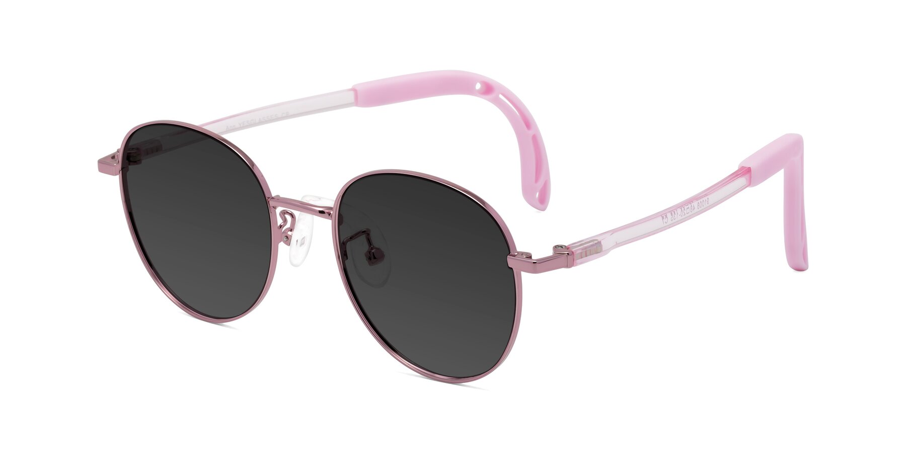 Angle of Ann in Artist Pink with Gray Tinted Lenses