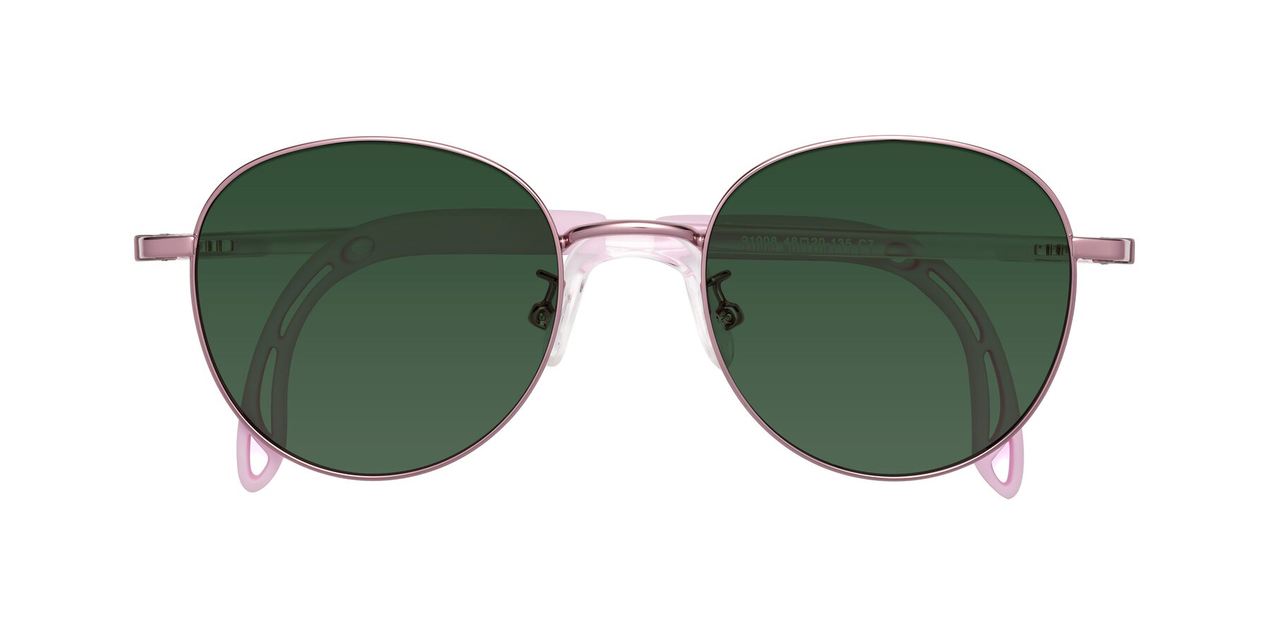 Folded Front of Ann in Artist Pink with Green Tinted Lenses