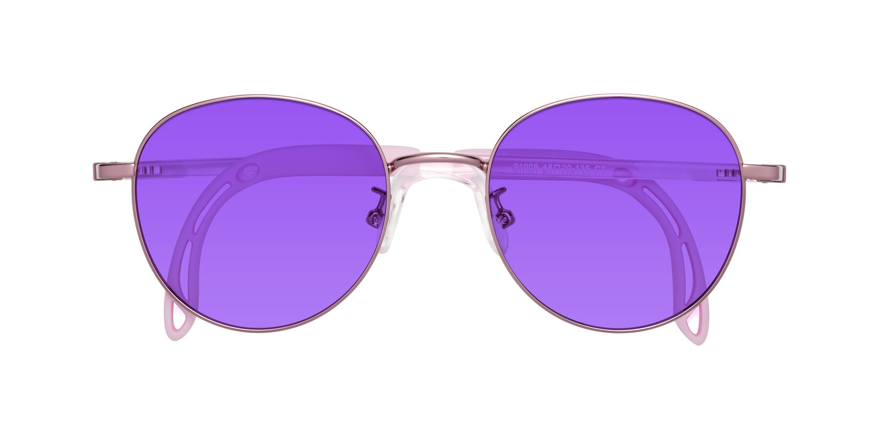 Folded Front of Ann in Artist Pink with Purple Tinted Lenses