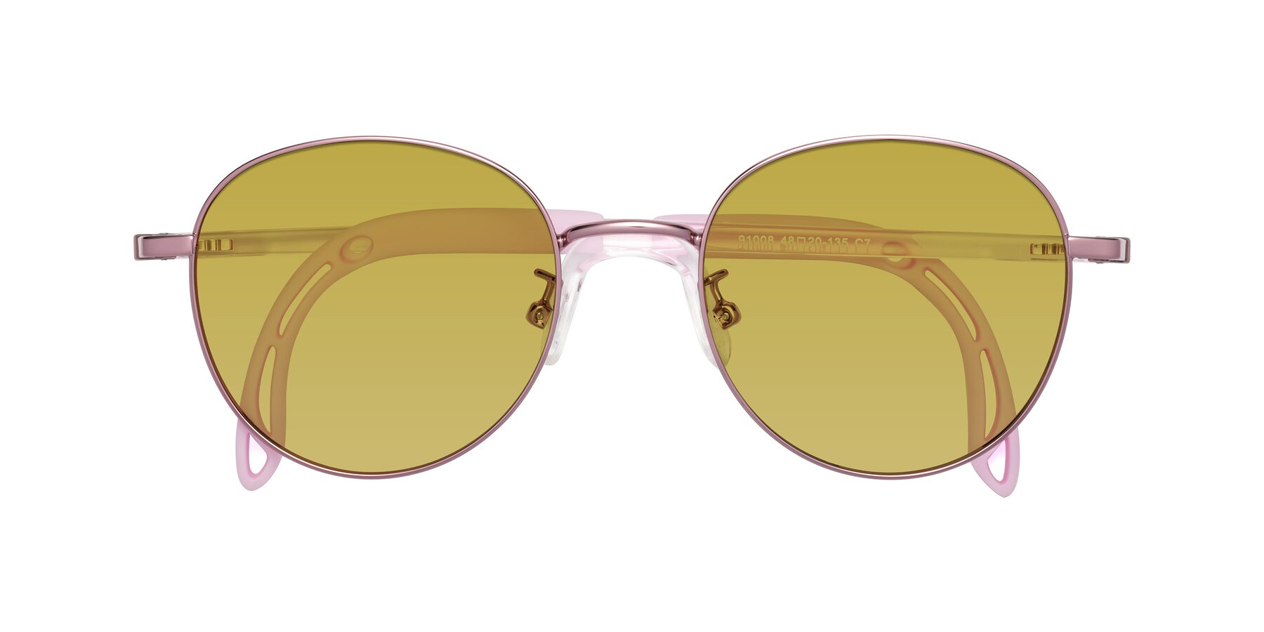 Folded Front of Ann in Artist Pink with Champagne Tinted Lenses