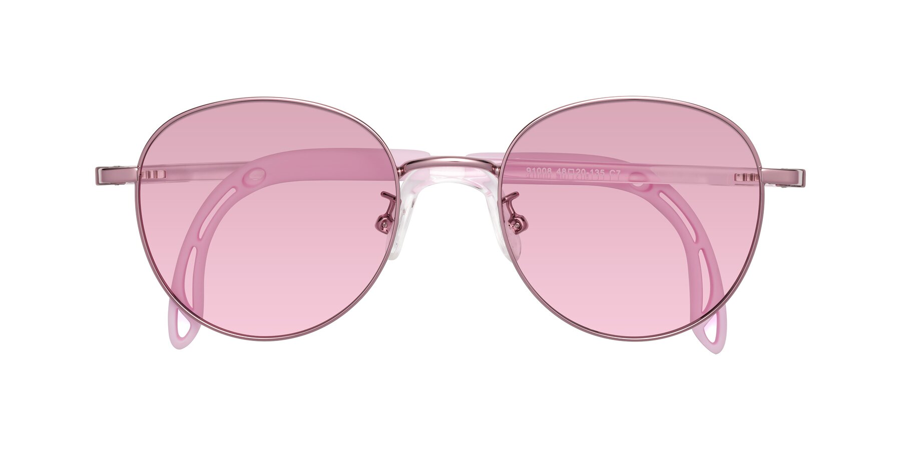 Folded Front of Ann in Artist Pink with Light Wine Tinted Lenses