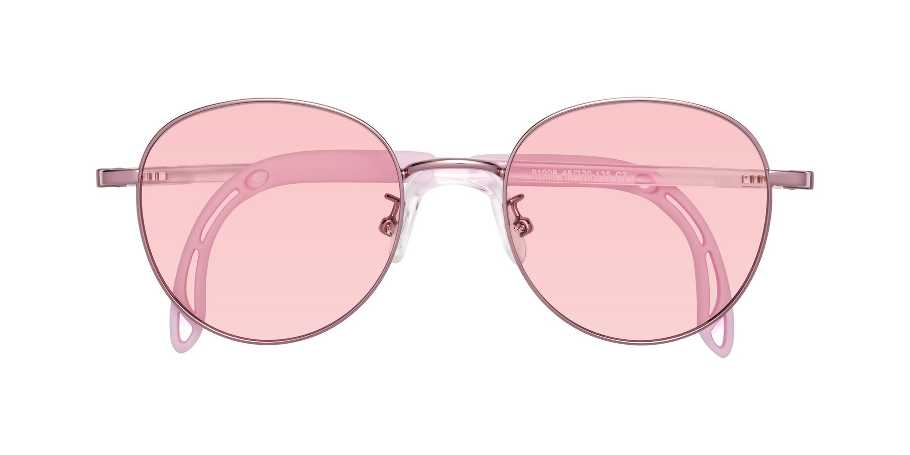 Folded Front of Ann in Artist Pink with Light Garnet Tinted Lenses