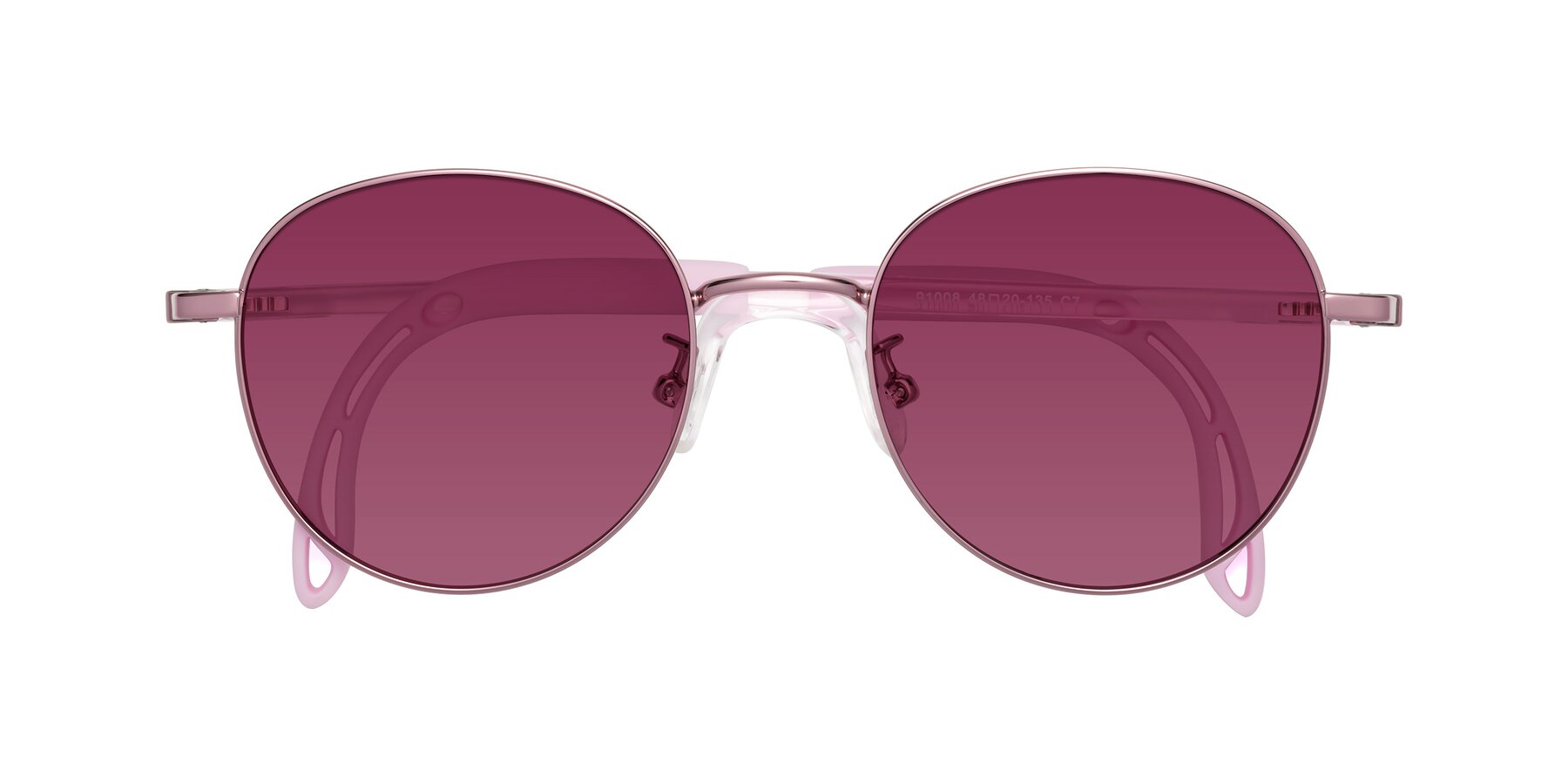 Folded Front of Ann in Artist Pink with Wine Tinted Lenses