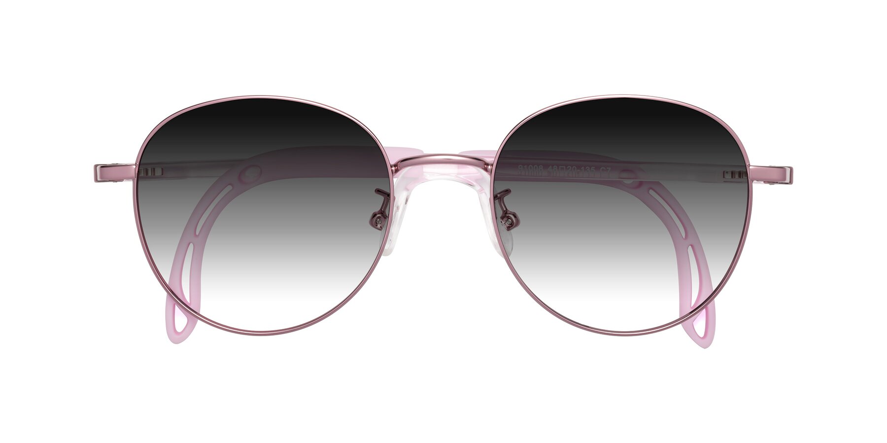 Folded Front of Ann in Artist Pink with Gray Gradient Lenses