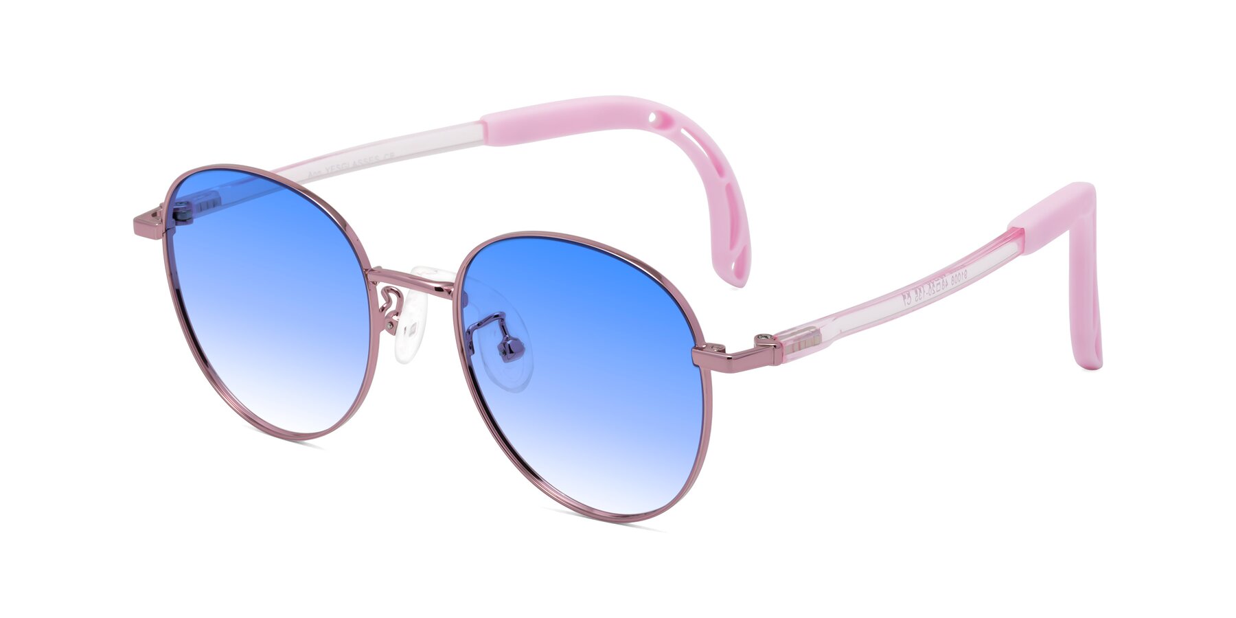 Angle of Ann in Artist Pink with Blue Gradient Lenses