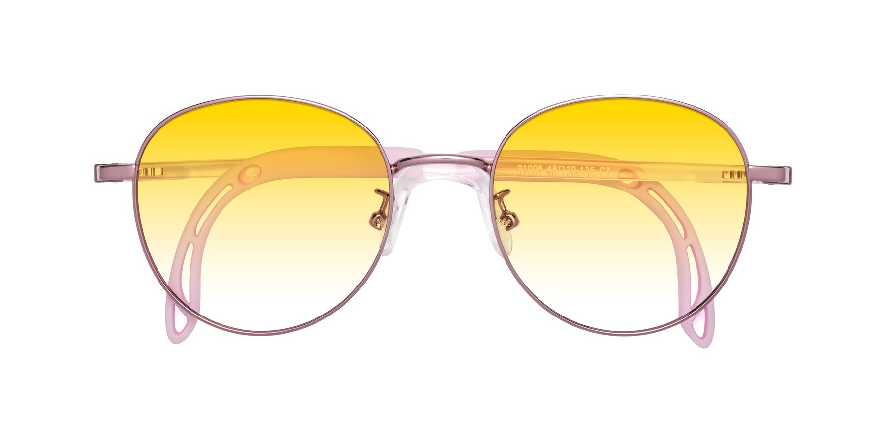 Folded Front of Ann in Artist Pink with Yellow Gradient Lenses