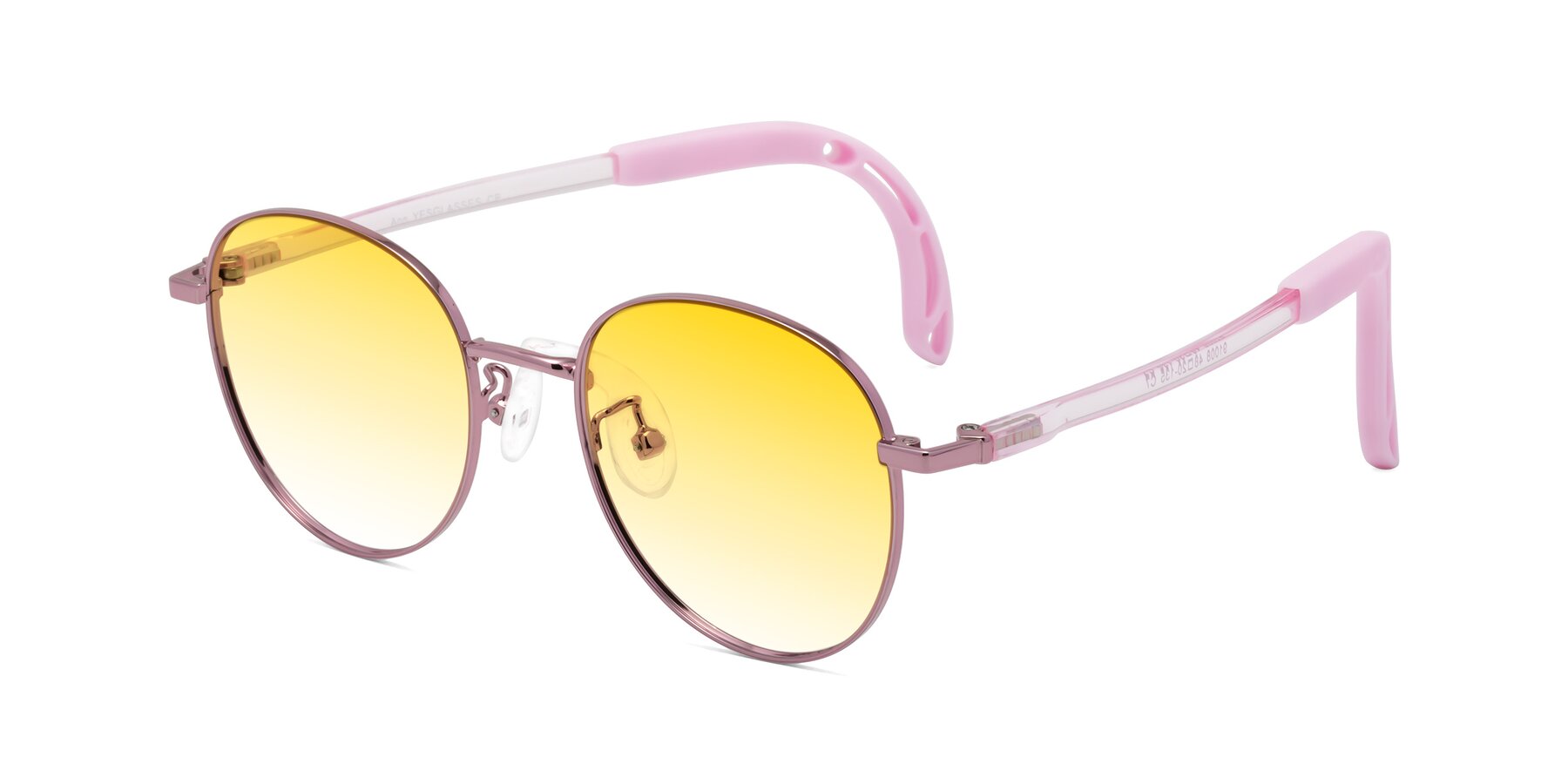 Angle of Ann in Artist Pink with Yellow Gradient Lenses