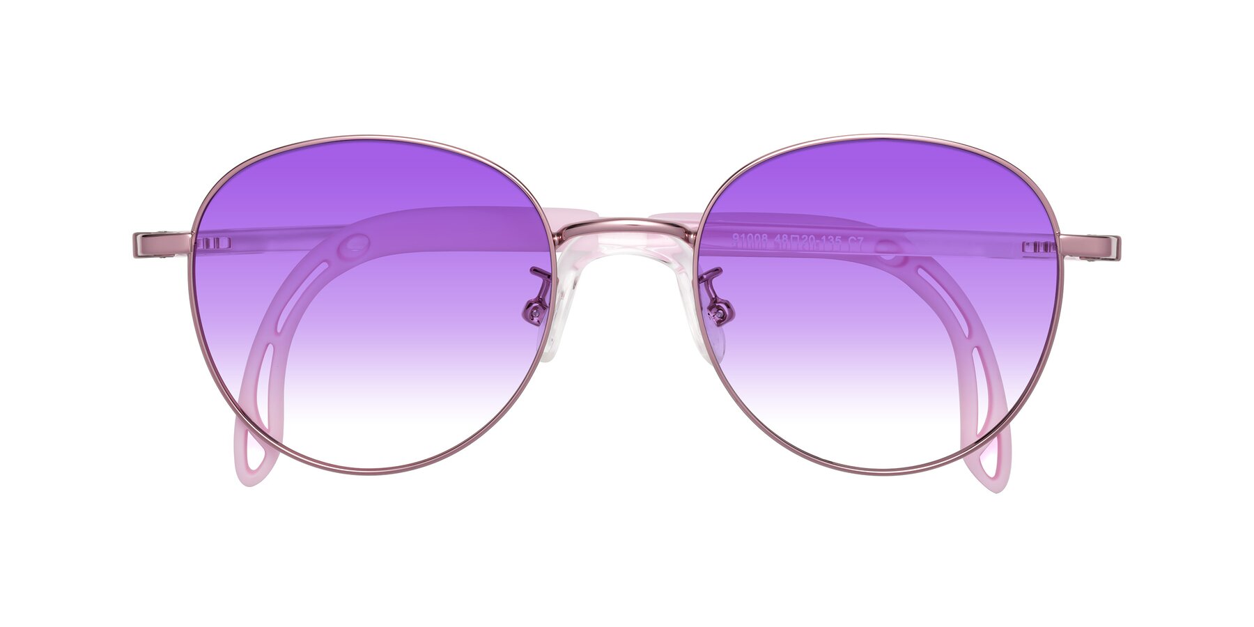 Folded Front of Ann in Artist Pink with Purple Gradient Lenses