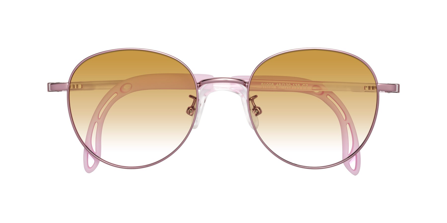 Folded Front of Ann in Artist Pink with Champagne Gradient Lenses