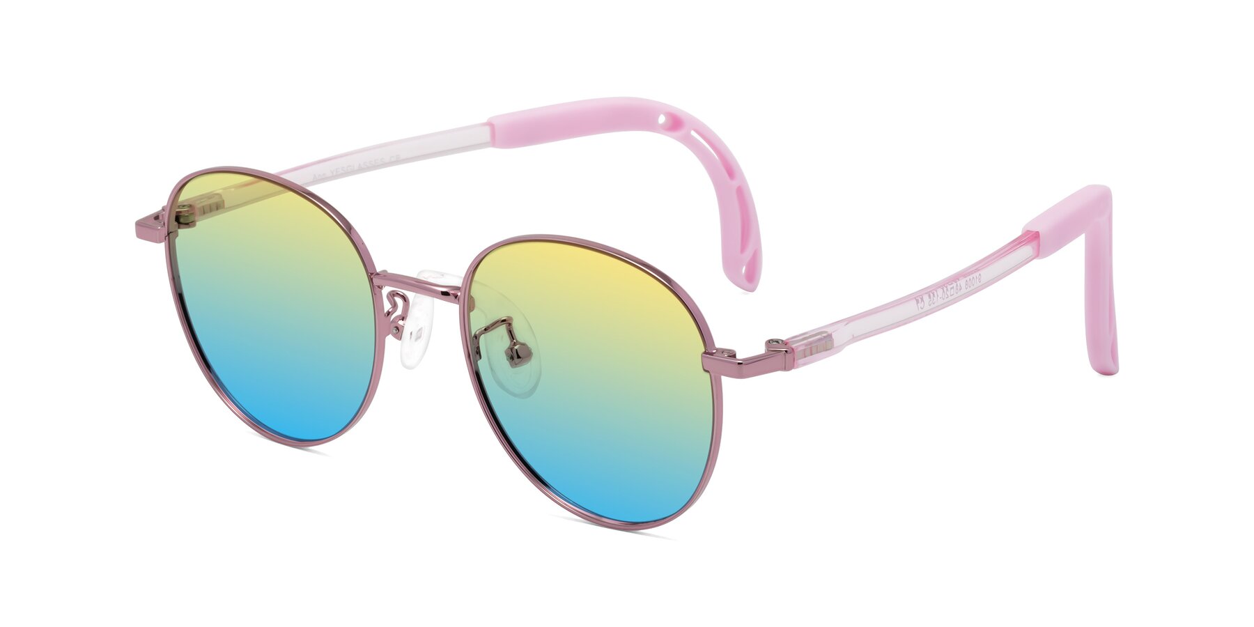 Angle of Ann in Artist Pink with Yellow / Blue Gradient Lenses