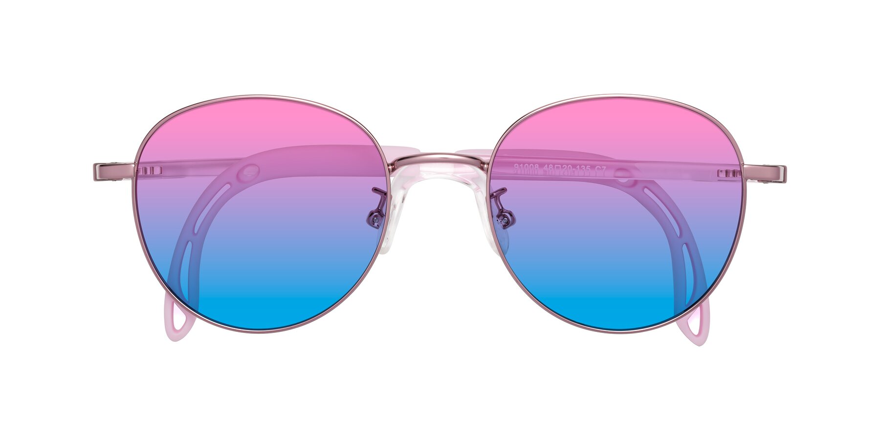 Folded Front of Ann in Artist Pink with Pink / Blue Gradient Lenses