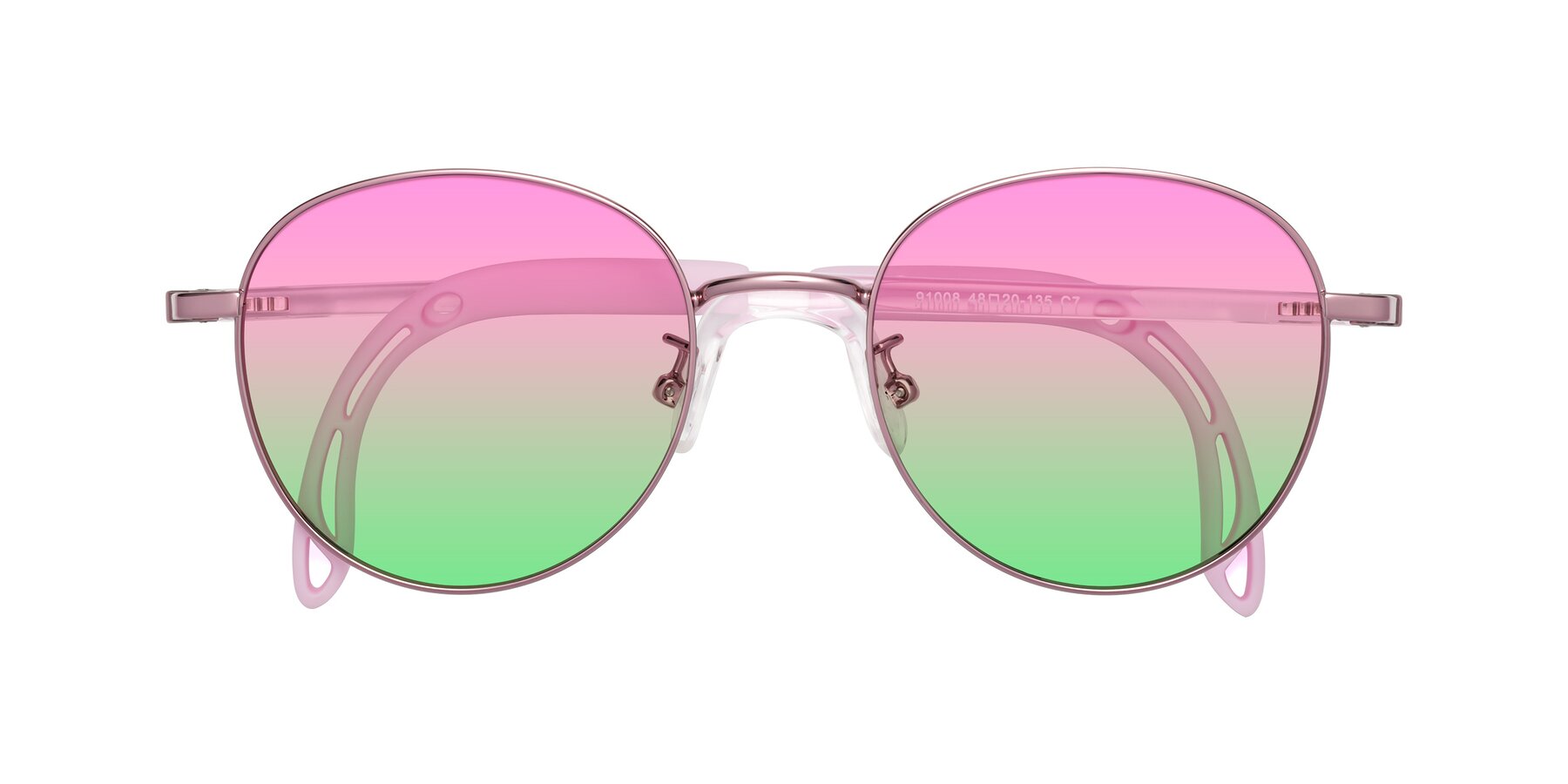 Folded Front of Ann in Artist Pink with Pink / Green Gradient Lenses