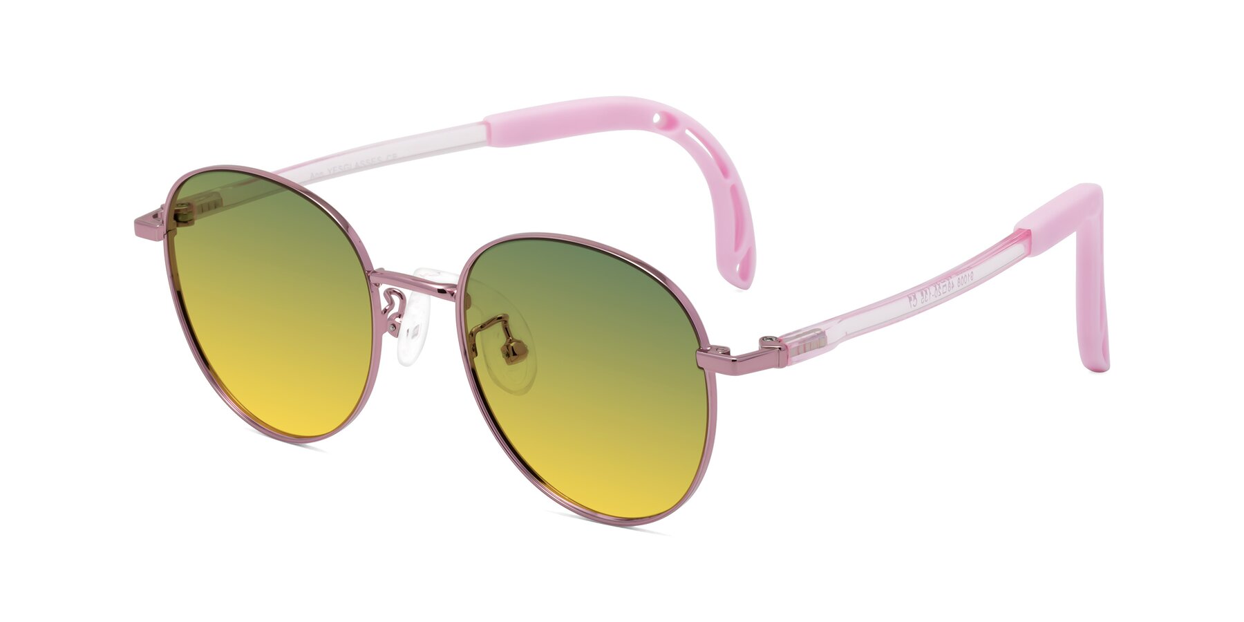 Angle of Ann in Artist Pink with Green / Yellow Gradient Lenses