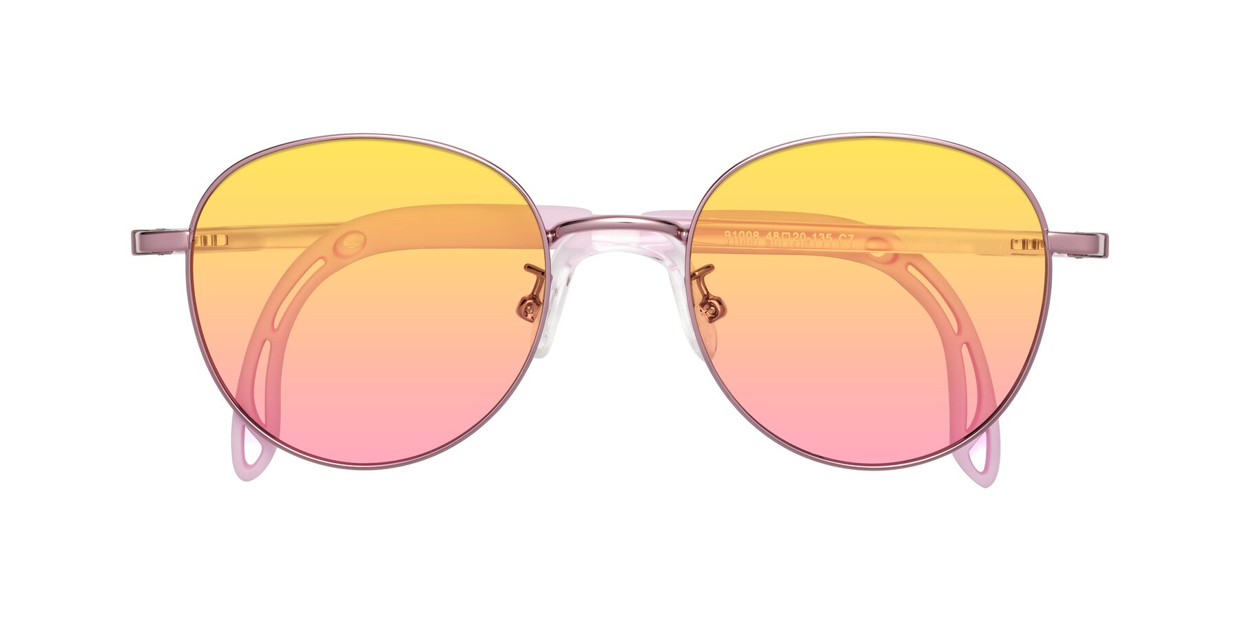 Folded Front of Ann in Artist Pink with Yellow / Pink Gradient Lenses