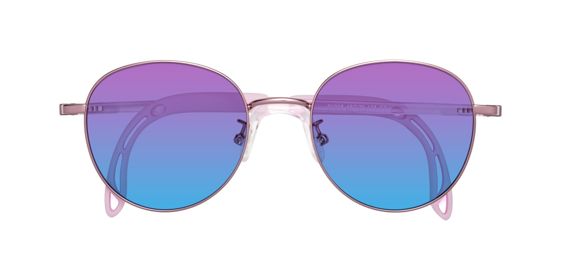 Folded Front of Ann in Artist Pink with Purple / Blue Gradient Lenses