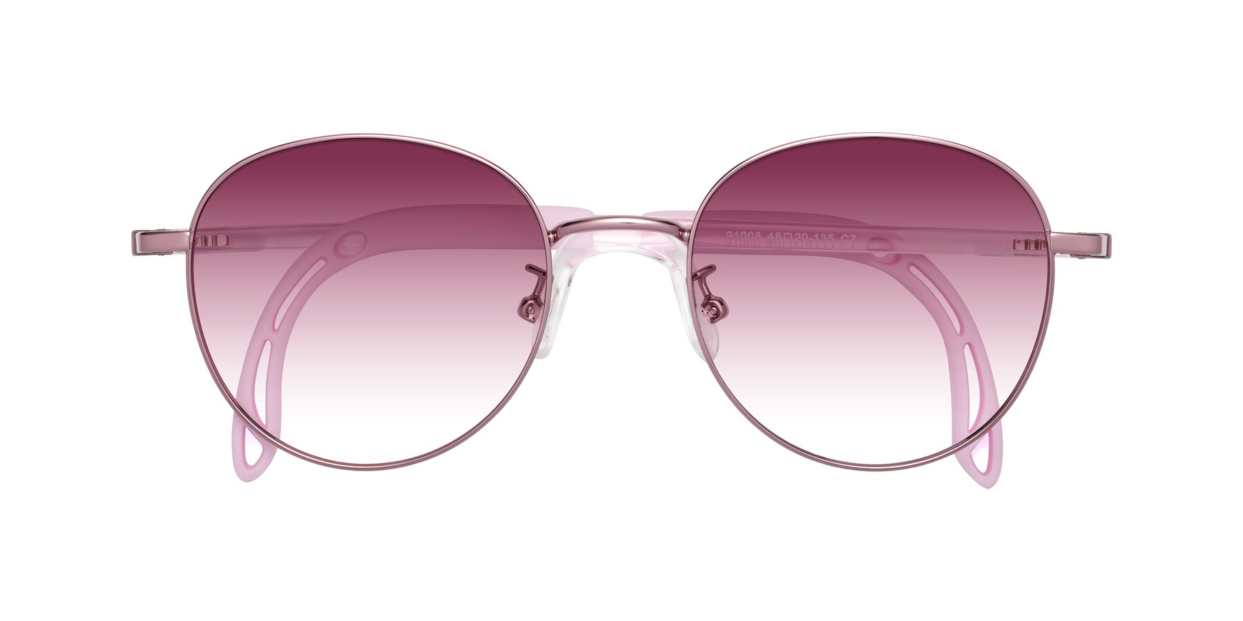 Folded Front of Ann in Artist Pink with Wine Gradient Lenses