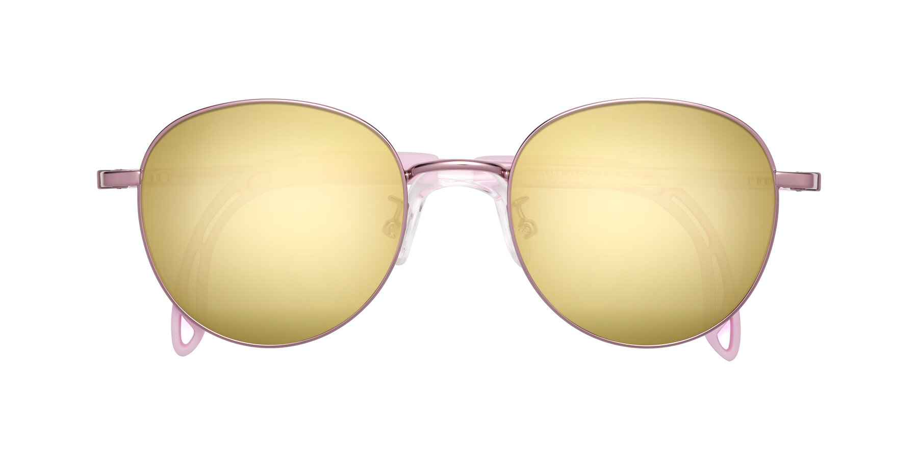 Folded Front of Ann in Artist Pink with Gold Mirrored Lenses