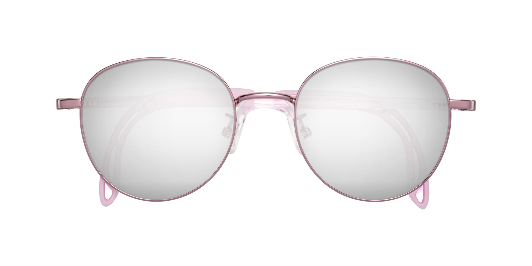 Folded Front of Ann in Artist Pink with Silver Mirrored Lenses