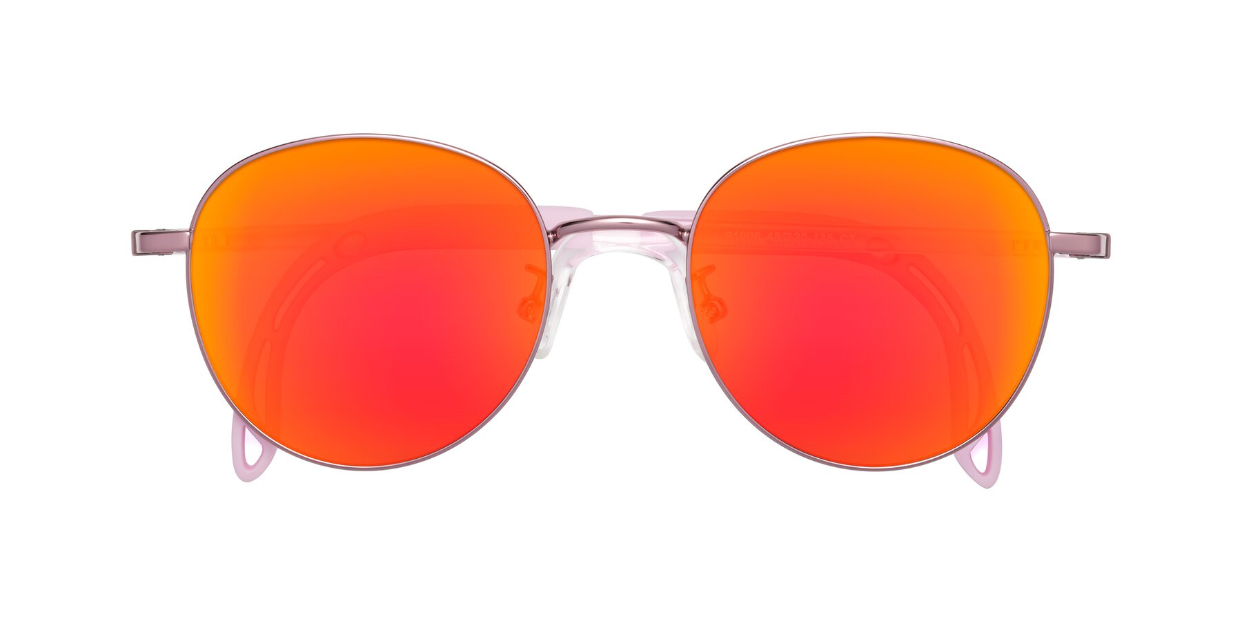 Folded Front of Ann in Artist Pink with Red Gold Mirrored Lenses