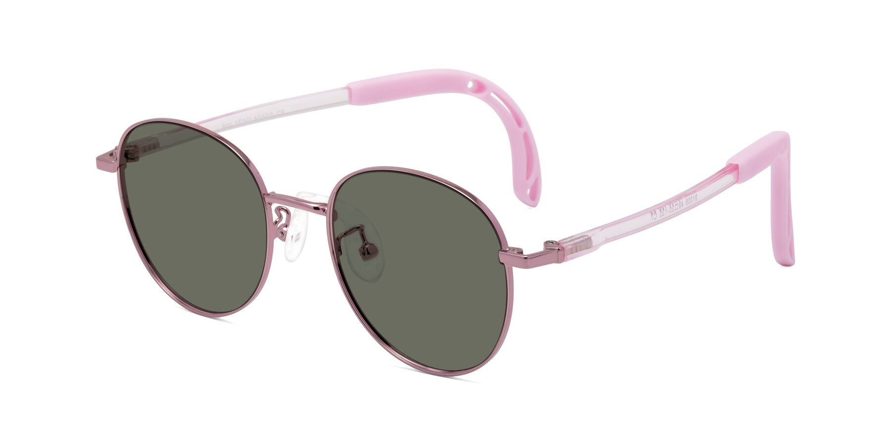 Angle of Ann in Artist Pink with Gray Polarized Lenses