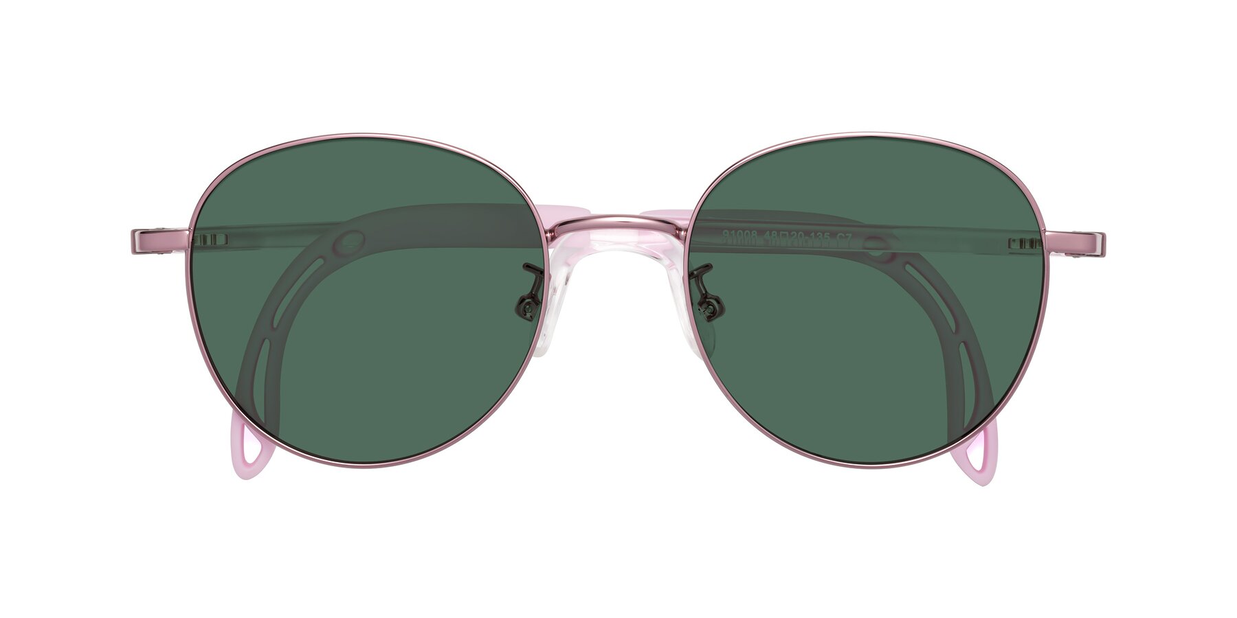 Folded Front of Ann in Artist Pink with Green Polarized Lenses