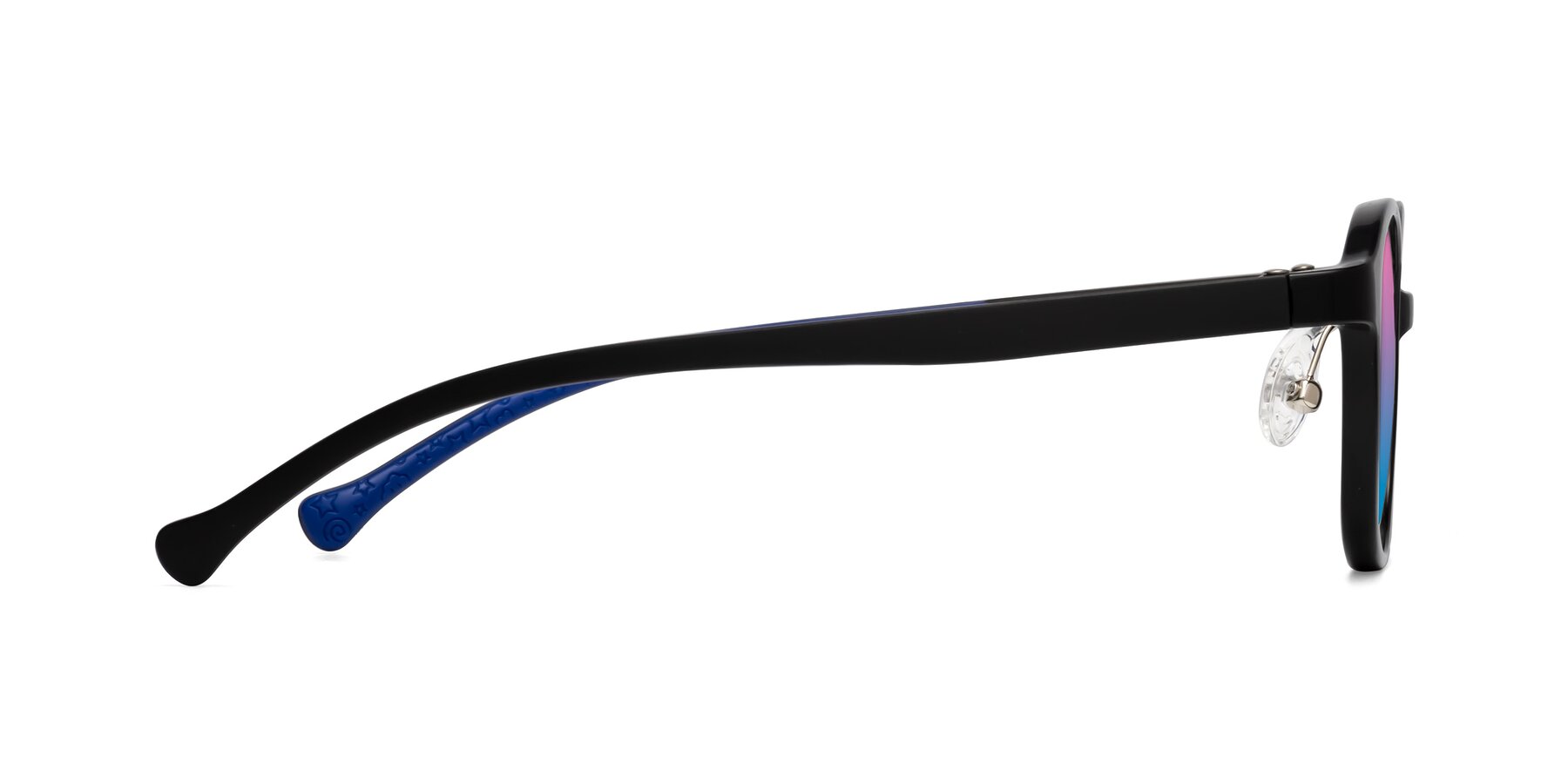 Side of Meteor in Ninja Black with Pink / Blue Gradient Lenses