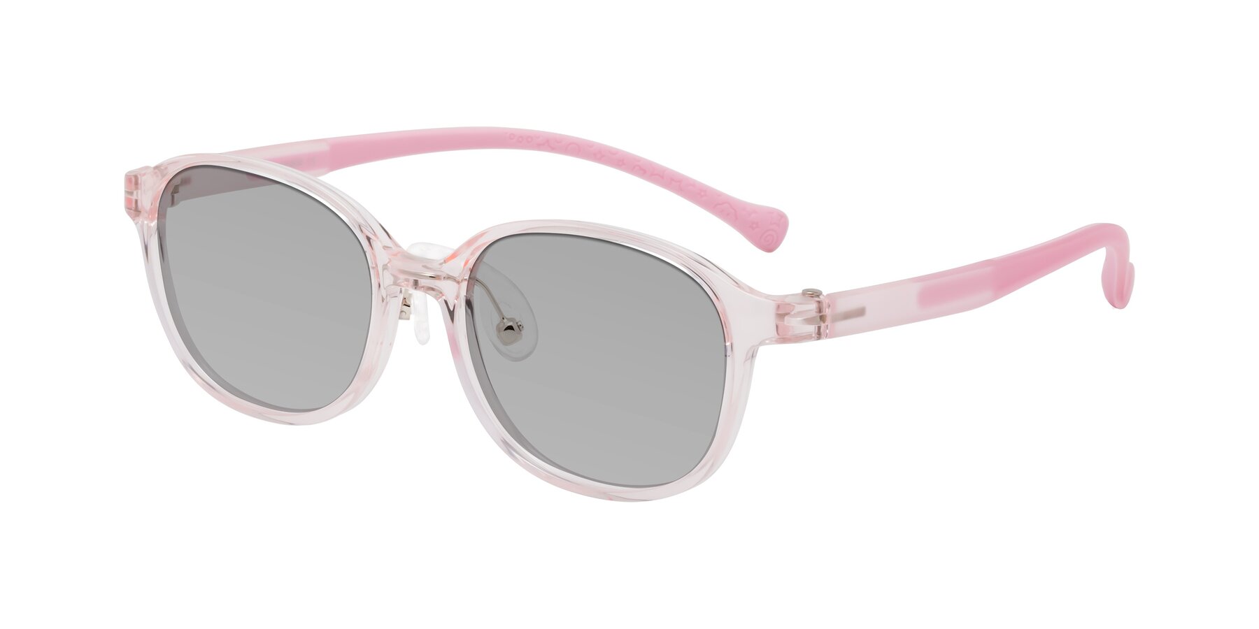 Angle of Meteor in Artist Pink with Light Gray Tinted Lenses