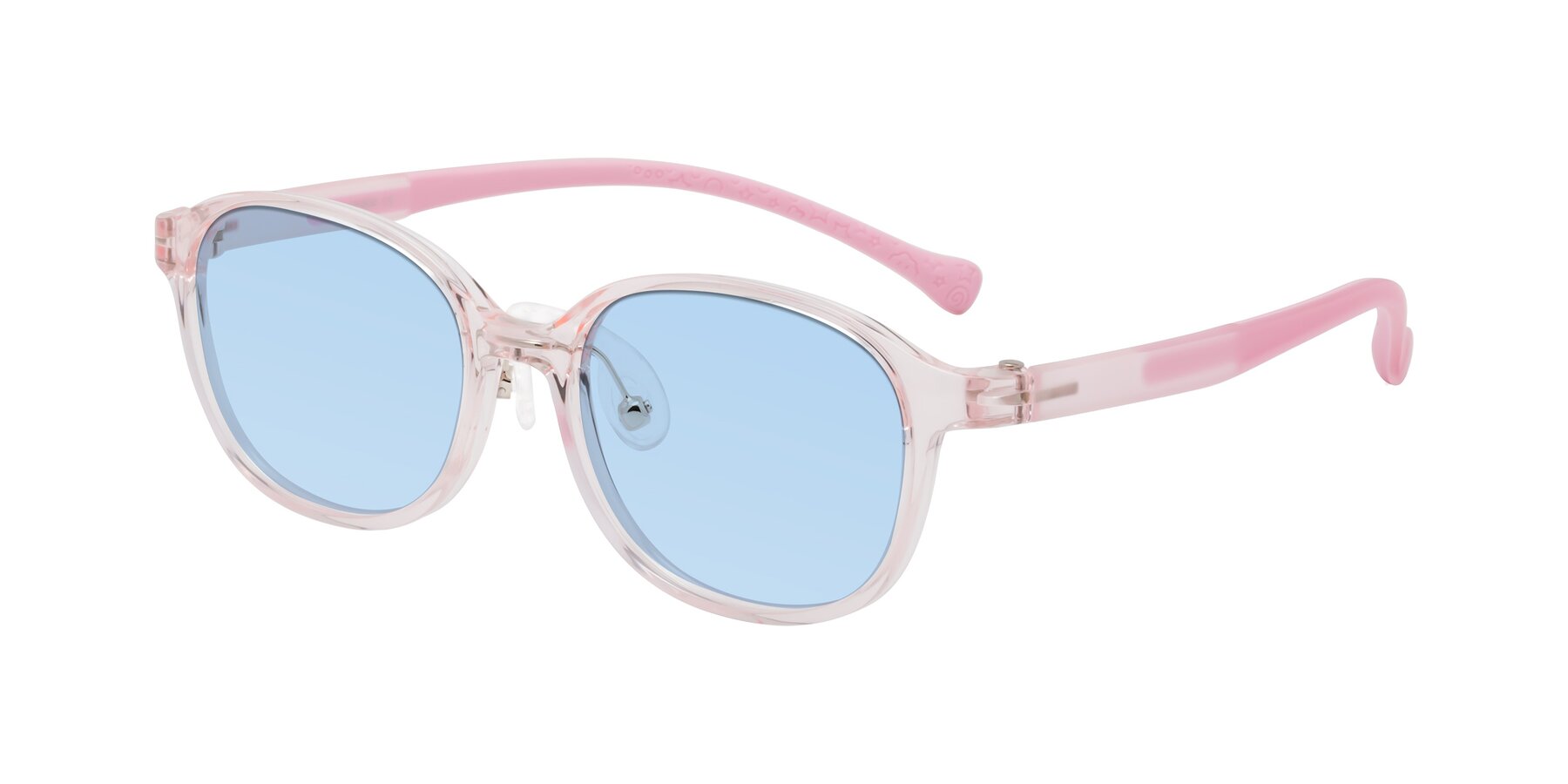 Angle of Meteor in Artist Pink with Light Blue Tinted Lenses